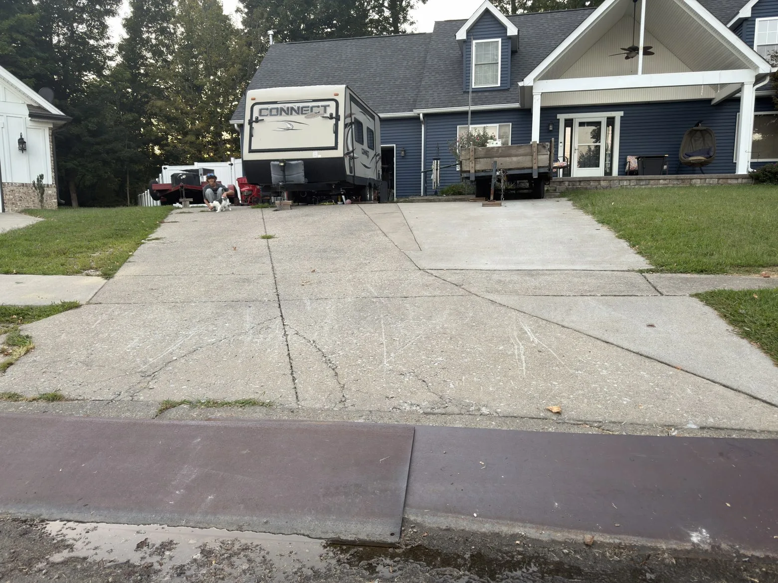 Concrete before cleaning